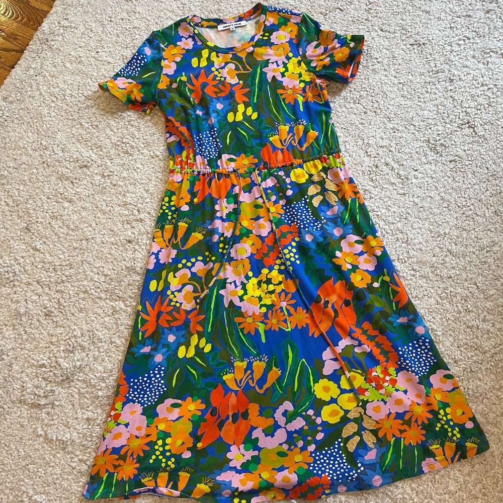 Variety Hour Studio Dunes Dress in Terra Flora Blue, Size M